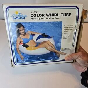 1996 39" New Intex The Wet Set Color Whirl‎ Inflatable Tube with Handles Openbox